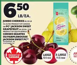 Independent Grocer JUMBO CHERRIES OR PC JACKSON SWEET GRAPEFRUIT, 3'S offer