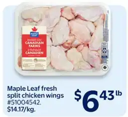 Walmart Maple Leaf fresh split chicken wings offer