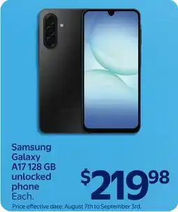Walmart Samsung Galaxy A17 128 GB unlocked phone offer