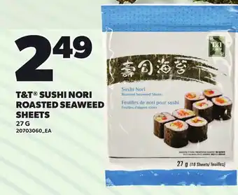 Loblaws T&T SUSHI NORI ROASTED SEAWEED SHEETS offer