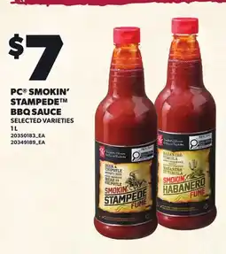 Loblaws PC SMOKIN' STAMPEDE BBQ SAUCE offer