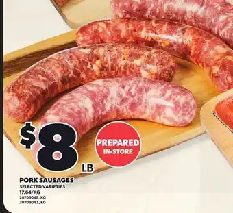 Loblaws PORK SAUSAGES offer