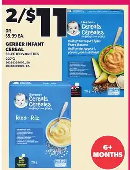 Loblaws GERBER INFANT CEREAL offer