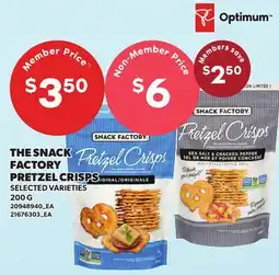 Loblaws THE SNACK FACTORY PRETZEL CRISPS offer