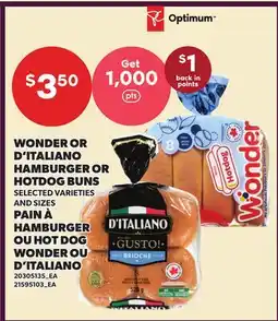 Independent Grocer WONDER OR D'ITALIANO HAMBURGER OR HOTDOG BUNS offer