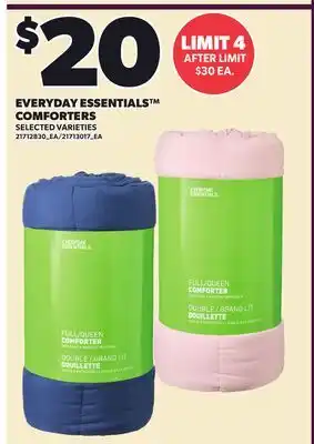 Loblaws EVERYDAY ESSENTIALS COMFORTERS offer