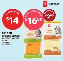 Loblaws PC DELI CHEESE SLICES offer