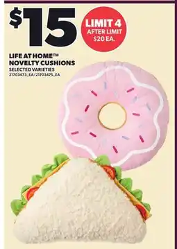 Loblaws LIFE AT HOME NOVELTY CUSHIONS offer
