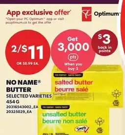 Loblaws NO NAME BUTTER offer