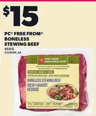 Loblaws PC FREE FROM BONELESS STEWING BEEF offer