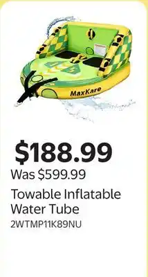 Walmart Towable Inflatable Water Tube offer
