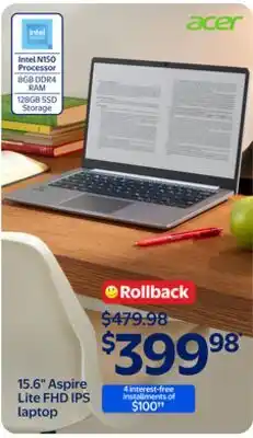 Walmart 15.6 Aspire Lite FHD IPS laptop offer