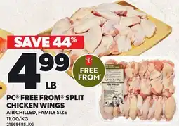 Loblaws PC FREE FROM SPLIT CHICKEN WINGS offer