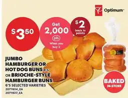 Loblaws JUMBO HAMBURGER OR HOT DOG BUNS 8'S OR BRIOCHE-STYLE HAMBURGER BUNS 6'S offer