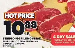 Loblaws STRIPLOIN GRILLING STEAK offer