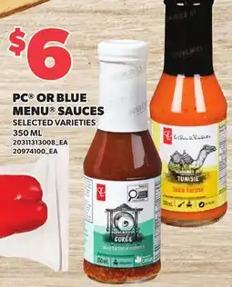 Loblaws PC OR BLUE MENU SAUCES offer