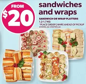 Loblaws SANDWICH OR WRAP PLATTERS offer