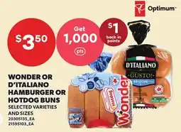 Loblaws WONDER OR D'ITALIANO HAMBURGER OR HOTDOG BUNS offer