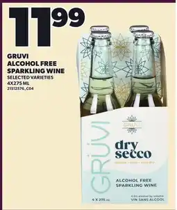 Loblaws GRUVI ALCOHOL FREE SPARKLING WINE offer