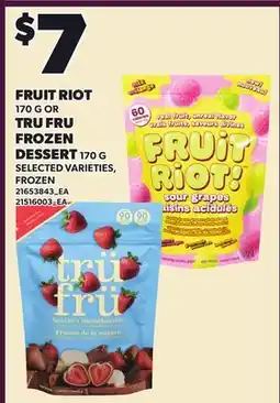 Loblaws FRUIT RIOT, 170 G OR TRU FRU FROZEN DESSERT offer