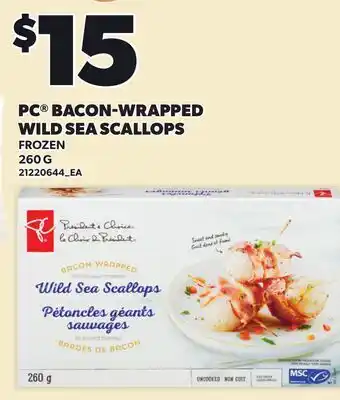 Loblaws PC BACON-WRAPPED WILD SEA SCALLOPS offer