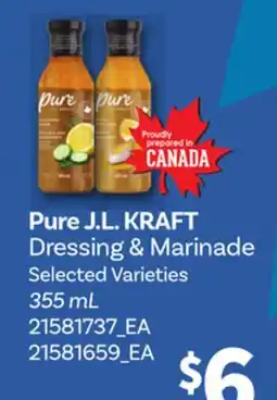 Loblaws PURE J.L. KRAFT DRESSING & MARINADE offer
