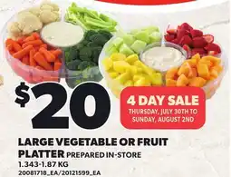 Loblaws LARGE VEGETABLE OR FRUIT PLATTER offer