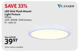 Home Hardware Canarm LED Disk Flush Mount Light Fixture offer