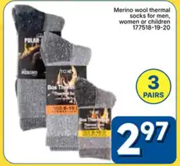 Rossy Merino wool thermal socks for men, women or children offer