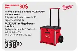 Home Hardware PACKOUT rolling drawer tool box offer