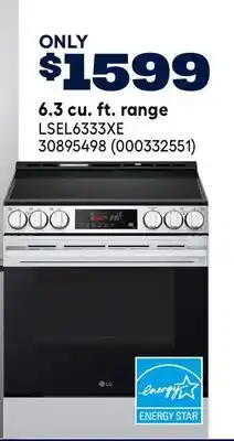 RONA LG 6.3 cu. ft. range offer