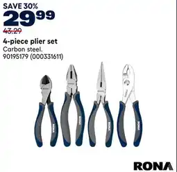 RONA 4-piece plier set offer