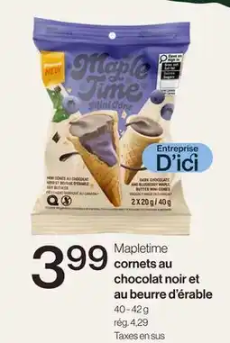 Avril cornets au chocolat noir et au beurre d'érable offer