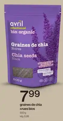 Avril graines de chia crues bios offer