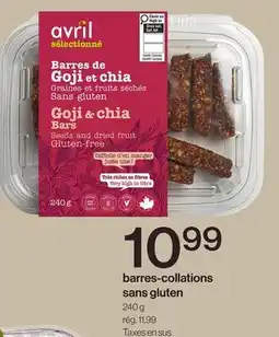 Avril barres-collations sans gluten offer