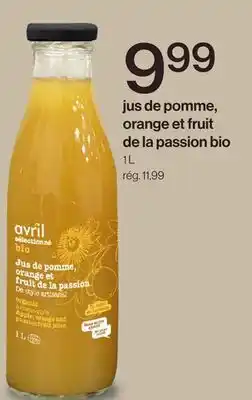 Avril jus de pomme, orange et fruit de la passion bio offer