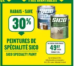 BMR 30% de rabais sur les peintures de spécialité Sico offer