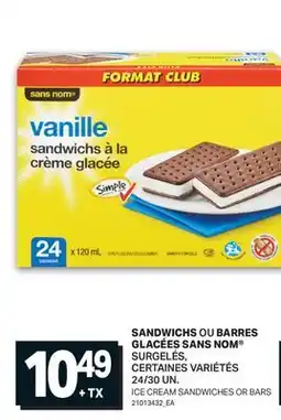 L'Intermarché SANDWICHS OU BARRES GLACÉES | ICE CREAM SANDWICHES OR BARS, 24/30 UN offer