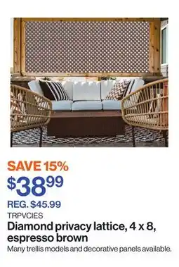 Patrick Morin Diamond privacy lattice, 4 x 8, espresso brown offer