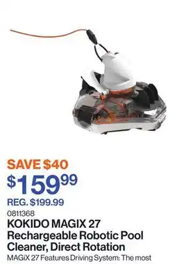 Patrick Morin MAGIX 27 Rechargeable Robotic Pool Cleaner, Direct Rotation offer