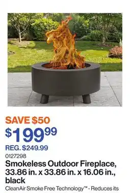 Patrick Morin Smokeless Outdoor Fireplace, 33.86 in. x 33.86 in. x 16.06 in., black offer