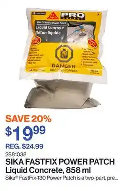 Patrick Morin FASTFIX POWER PATCH Liquid Concrete offer