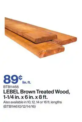 Patrick Morin Brown Treated Wood, 1-1/4 in. x 6 in. x 8 ft offer