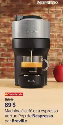 Walmart Machine a café et a espresso Vertuo Pop de Nespresso par Breville offer