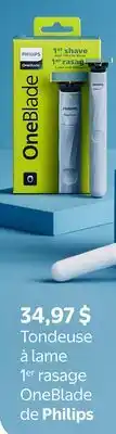 Walmart Tondeuse à lame 1er rasage OneBlade de Philips offer