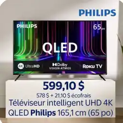 Walmart Téléviseur intelligent UHD 4K QLED Philips 165,1 cm (65 PO) offer