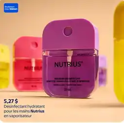 Walmart Désinfectant hydratant pour les mains Nutrius en vaporisateur offer