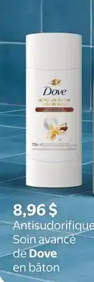 Walmart Antisudorifique Soin avancé de Dove en bâton offer
