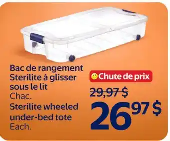 Walmart Sterilite wheeled under-bed tote offer