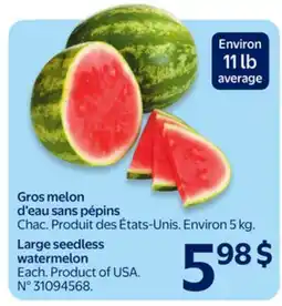 Walmart Large seedless watermelon offer